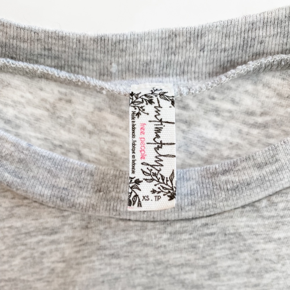 Free People Casual Tee Bodysuit Gray